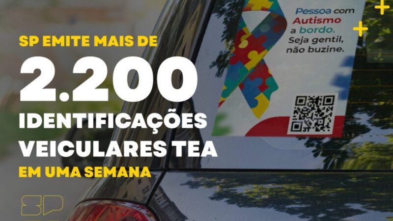 Em 1 semana, SP emite 2,2 mil selos de identificação a veículos de pessoas com autismo