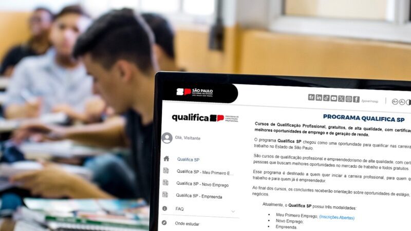 Qualifica SP Meu Primeiro Emprego abre 4,2 mil vagas em cursos profissionalizantes