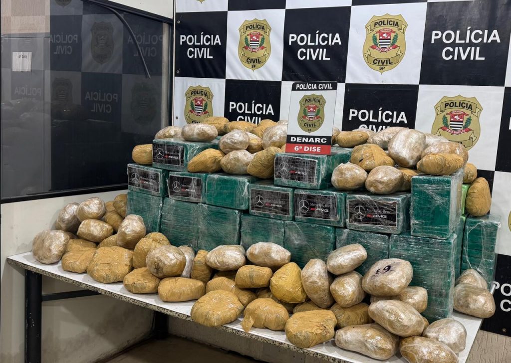 Carregamento de mais de 700kg de drogas é interceptado e apreendido pela Polícia Civil na Grande São Paulo